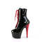 Чоботи Pleaser Adore-1020 на підборах 7 дюймів, двоколірні черевики до щиколотки зі шнурівкою 2 3/4 дюйма, застібка-блискавка збоку, червоні/чорні