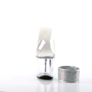 Босоніжки Revolver-712 7 дюймів R/S з прикрасами на пістолетному каблуці, босоніжки PF 3 1/4 дюйма, прозорі