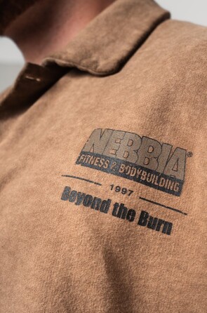 Сорочка Nebbia Washed-off Oversized Shirt 90s THROWBACK Light Brown 347