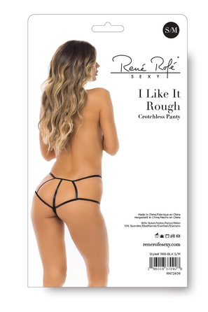 Трусики I LIKE IT ROUGH CROTCHLESS PANTY BLACK, S/M