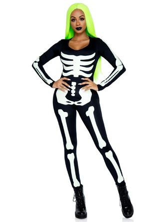 Костюм скелета, світиться у темряві Leg Avenue Womens Skeleton Bodysuit Halloween, розмір S