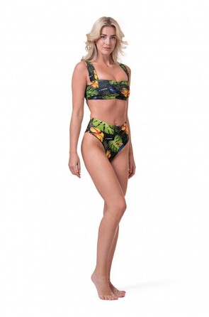 КУПАЛЬНІ ТРУСИКИ HIGH-WAIST SPORTY BIKINI - BOTTOM JUNGLE GREEN 555