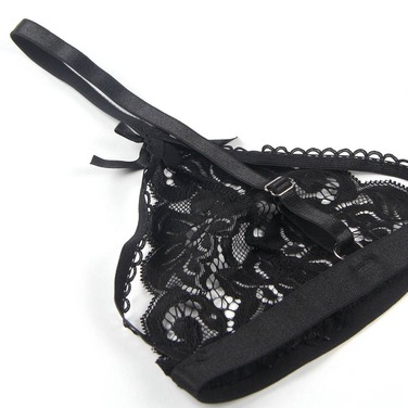 Комплект белья Star Night лиф, пояс и трусики, чёрный, XS-S