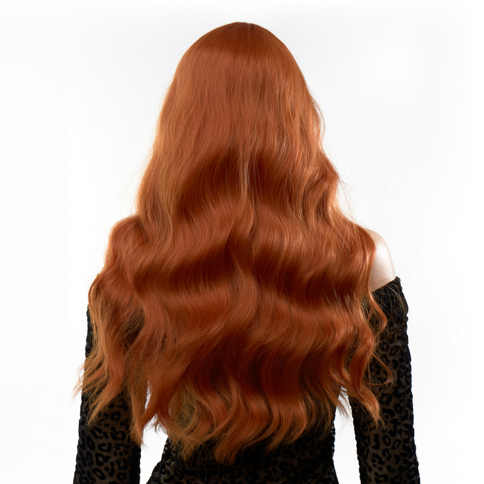 Перука довга хвиляста з чубчиком Fetish Hair руда, 60 см