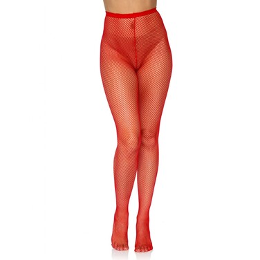 Колготки червоні в дрібну сітку Leg Avenue Nylon Fishnet Pantyhose O/S