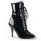 Ботильйони Pleaser Boots Vanity-1020, 4 дюйми, зі шнурівкою, з блискавкою збоку, чорні