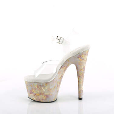 Босоножки Adore-708MB, каблук 7 дюймов, ремешок на щиколотке шириной 2 3/4 дюйма, прозрачный/розовый