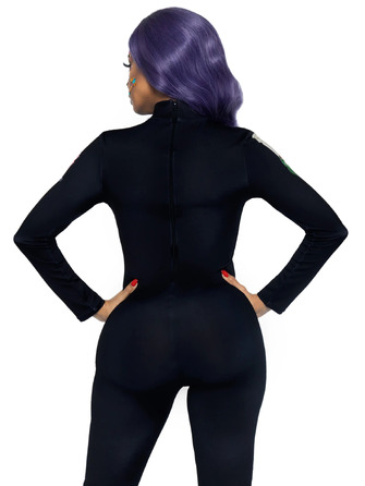 Комбинезон скелет с цветочным принтом Leg Avenue Floral skeleton catsuit S