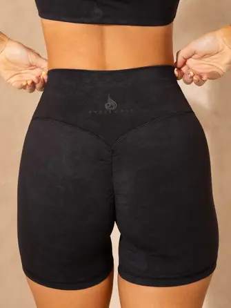 Шорты Ryderwear NKD Stonewash Crossover Scrunch Shorts - Black Stonewash