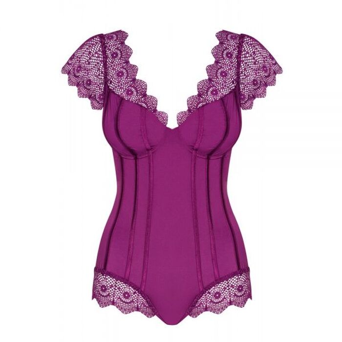 Боди Obsessive Moketta teddy purple S/M