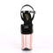 Босоніжки Pleaser Flamingo-809 *8 дюймів на підборах, 4 дюйми з ремінцем на щиколотці, чорні/рожево-золоті