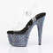 Босоножки Pleaser Bejeweled-708MS, каблук 7 дюймов, ремешок на щиколотке шириной 2 3/4 дюйма, прозрачный/черный, разноцветный