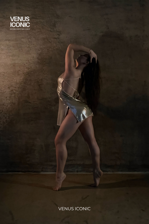 Сукня Venus Iconic METALLIC GLOW для танців з ефектом мокрого металу