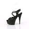 Босоножки Pleaser Delight-624-1, каблук 15 см, босоножкии с перекрещивающимися ремешками на щиколотке, высота 3,5 см, чёрная искусственная кожа