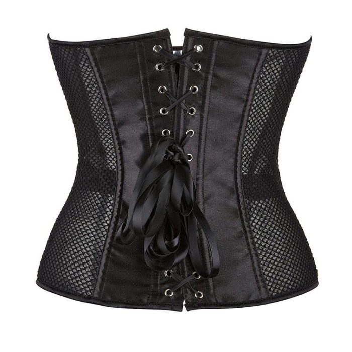 Корсет із сітки Star Night Grid Corset з гачками та шнурівкою, чорний, L (без коробки)