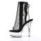 Чоботи Pleaser Boots Delight-1018MSH *6-дюймовий каблук, 1 3/4-дюймовий відкритий носок/п'ята з сітки, чорні/прозорі