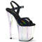 Босоніжки Pleaser Flamingo-809HT *8 дюймів на підборах, 4 дюйми з голографічним тоном та ремінцем на щиколотці, чорні