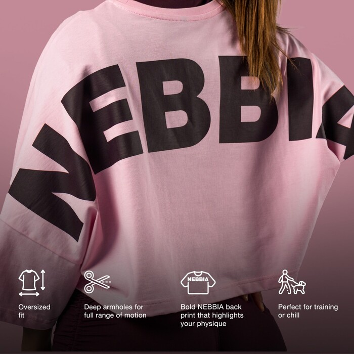 Футболка Nebbia Oversized Cropped Tee JUST FLOW Pink 431