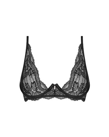 Мереживний бюстгальтер на кісточках Obsessive Nutris чорний, M/L
