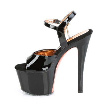 Босоніжки Sky-309TT *7 дюймів на підборах, 2 3/4 дюйма PF двоколірні босоніжки з ремінцем на щиколотці, чорні/рожево-золоті