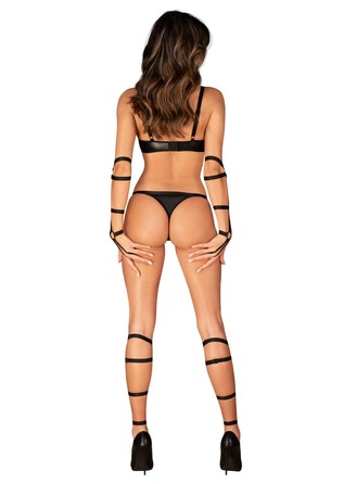 Портупеї на ноги Obsessive Armares з еластичної тканини, O/S