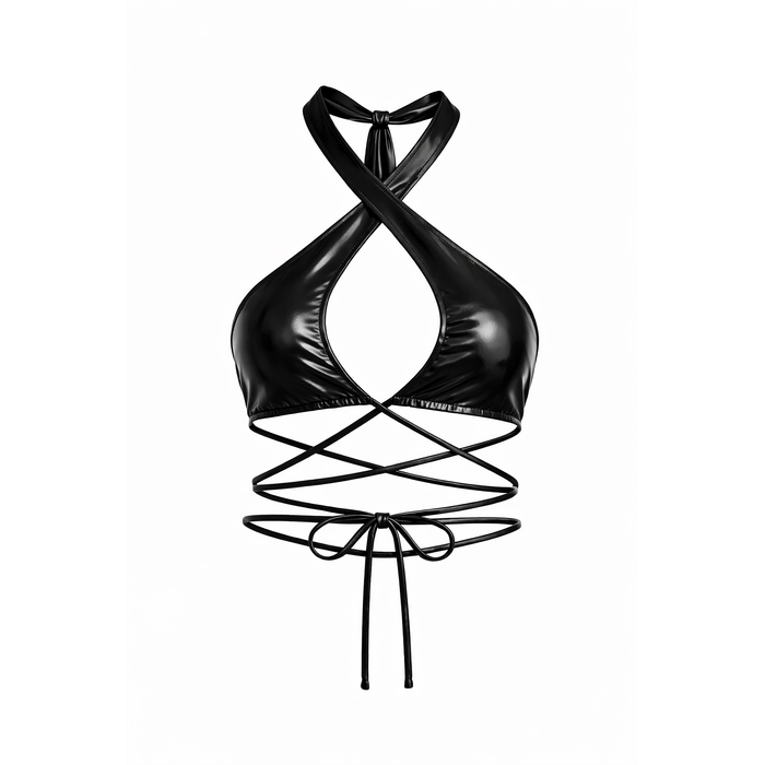 Twist & Tie top BLACK LATEX- ЧОРНИЙ ЛАТЕКС