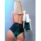 Бархатные шорты Velvet Classic с высокой посадкой для Pole Dance, High Heels и сценических выступлений — цвет "морская волна"