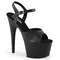 Босоножки Pleaser Adore-709, каблук 7 дюймов, ремешок на щиколотке 2 3/4 дюйма, чёрная искусственная кожа/чёрный