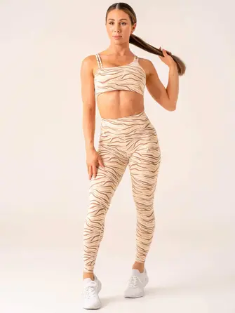 Топ Ryderwear Unstoppable One Shoulder Sports Bra - Vanilla Zebra