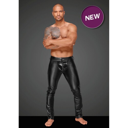 Штаны мужские с декоративными складками из винила H051 от Noir Handmade S