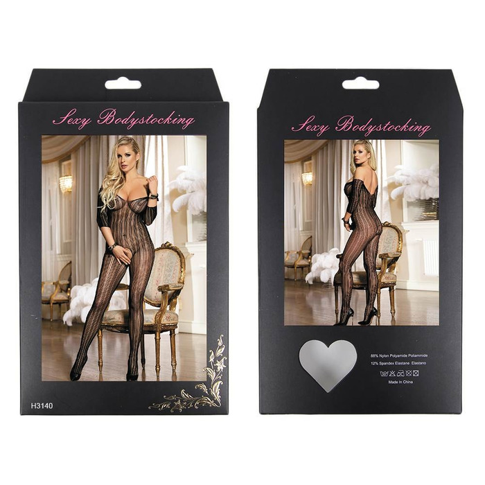 Комбинезон в вертикальную полоску с открытым доступом Star Night, черный