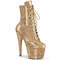 Ботинки Pleaser Adore-1020GP *7 дюймов, каблук, 2 3/4 дюйма, шнуровка спереди, боковая молния, золотистый цвет