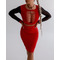 Топ Fitzona RED TOP WITH TULE LONG SLEEVES