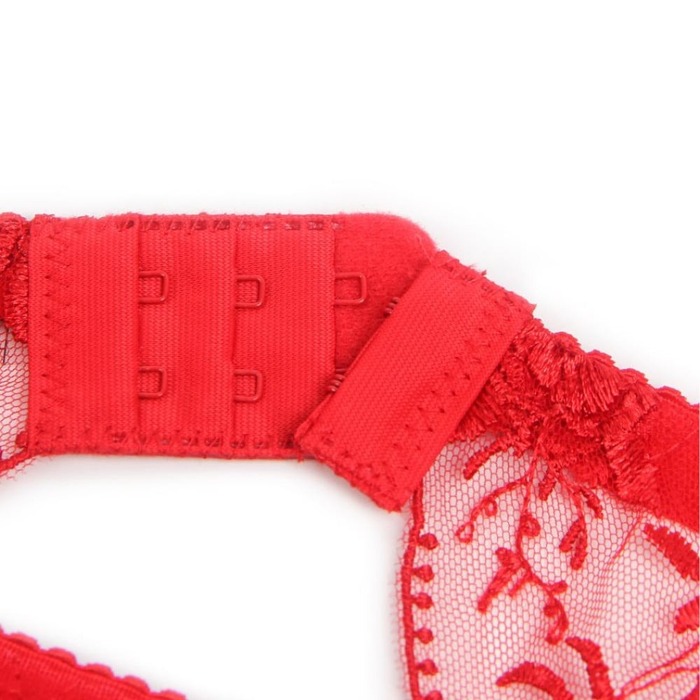 Червоний сексуальний мережива з вишивкою пояс для панчіх Star Night і трусики, XL (без коробки)