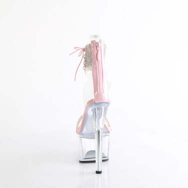 Босоніжки Passion-727RS *7 дюймів на підборах, 2 3/4 дюйма PF RS з прикрашеною манжетою на щиколотці, ззаду, світло-рожеві/прозорі