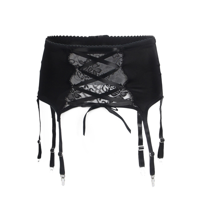 Чоловічий мереживний пояс з підв'язками Star Night чорний, XL