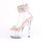 Босоніжки Pleaser Adore-727RS на підборах 7 дюймів, босоніжки з манжетою на щиколотці 2 3/4 дюйма з RS, блискавка ззаду, рожеві/прозорі