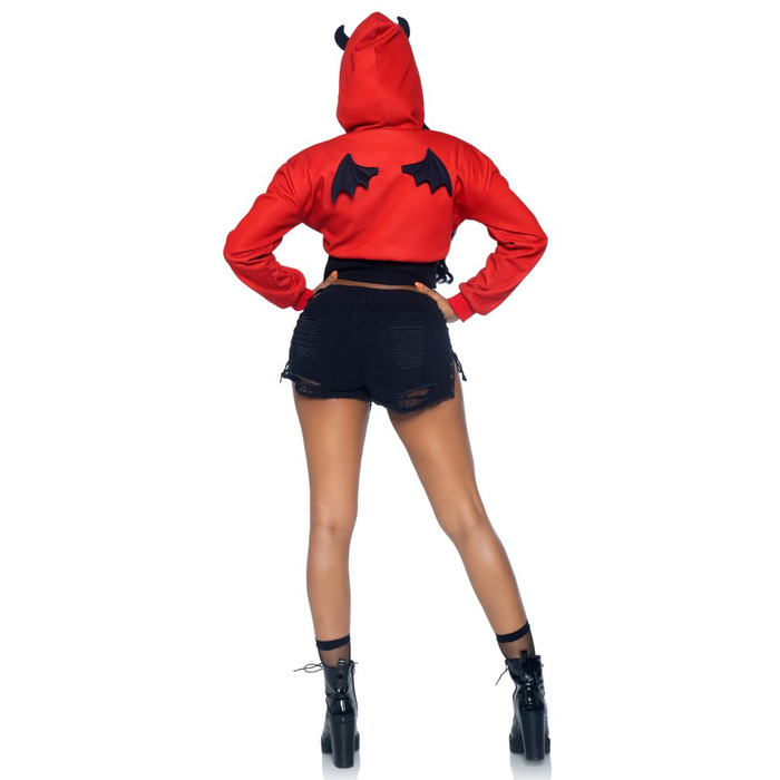 Укороченная толстовка Дьявол Leg Avenue Devil cropped hoodie S/M