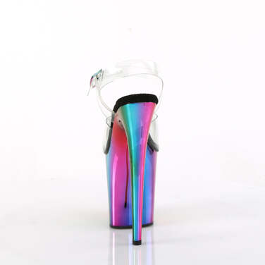 Босоножки Flamingo-808RC. Каблук 8 дюймов, хромированный ремешок на щиколотке шириной 4 дюйма. Цвет: прозрачный/разноцветный.