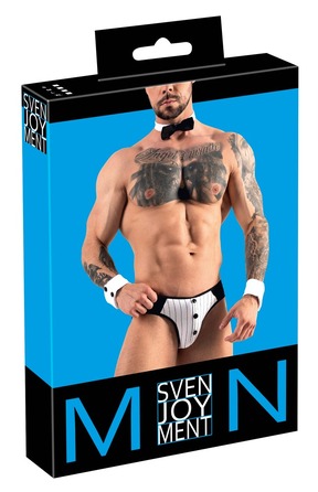 Мужской костюм Sven Joy Ment Men's Jock Briefs из трех предметов, черно-белый, размер M