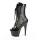 Чоботи Pleaser Adore-1048RSNT на підборах 7 дюймів, чоботи до щиколотки з відкритим носком 2 3/4 дюйма, з блискавкою збоку, чорні, з лакованою сітки/чорні