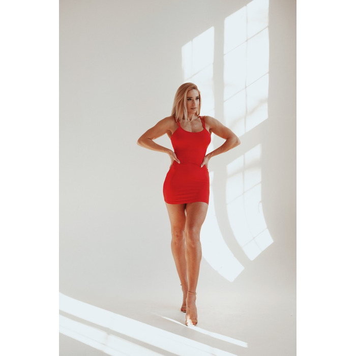 Плаття Fitzona RED BASIC DRESS жіноче облягаюче червоне