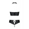 Комплект білизни із вставками зі стреп-стрічки NANCY BIKINI black S/M - Passion
