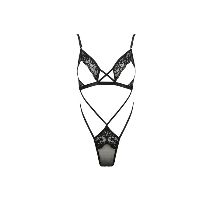 Боді з відкритими грудьми DIABOLINA BODY black S/M - Passion