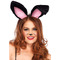 Вушки кролика One Size Plush Bunny Rabbit Ears Headband від Leg Avenue, рожево-чорні