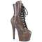 Чоботи Pleaser Adore-1020HG *7-дюймовий каблук, 2 3/4-дюймові черевики на шнурівці зпереду, збоку блискавка, сірі