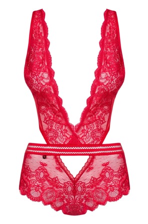 Мереживне боді Obsessive 853-TED-3 Teddy червоне, L-XL