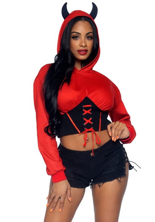 Коротка толстовка Диявол Leg Avenue Devil cropped hoodie S/M