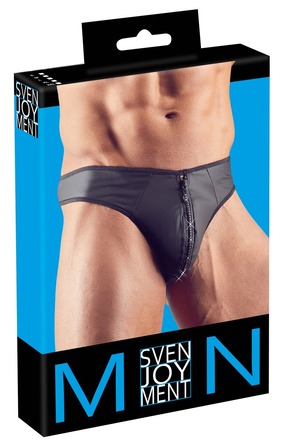 Мужские стринги со стразами по молнии Sven Joy Ment Men's String, черный, S