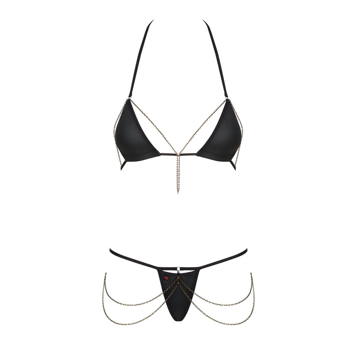 Комплект Obsessive Redella 2-pcs set black L/XL